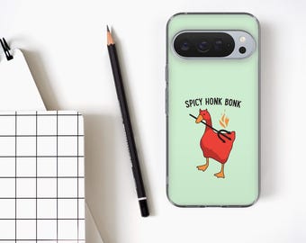 アヒル柄のスマホケース 面白いおかしなガチョウ柄カバー Google Pixel