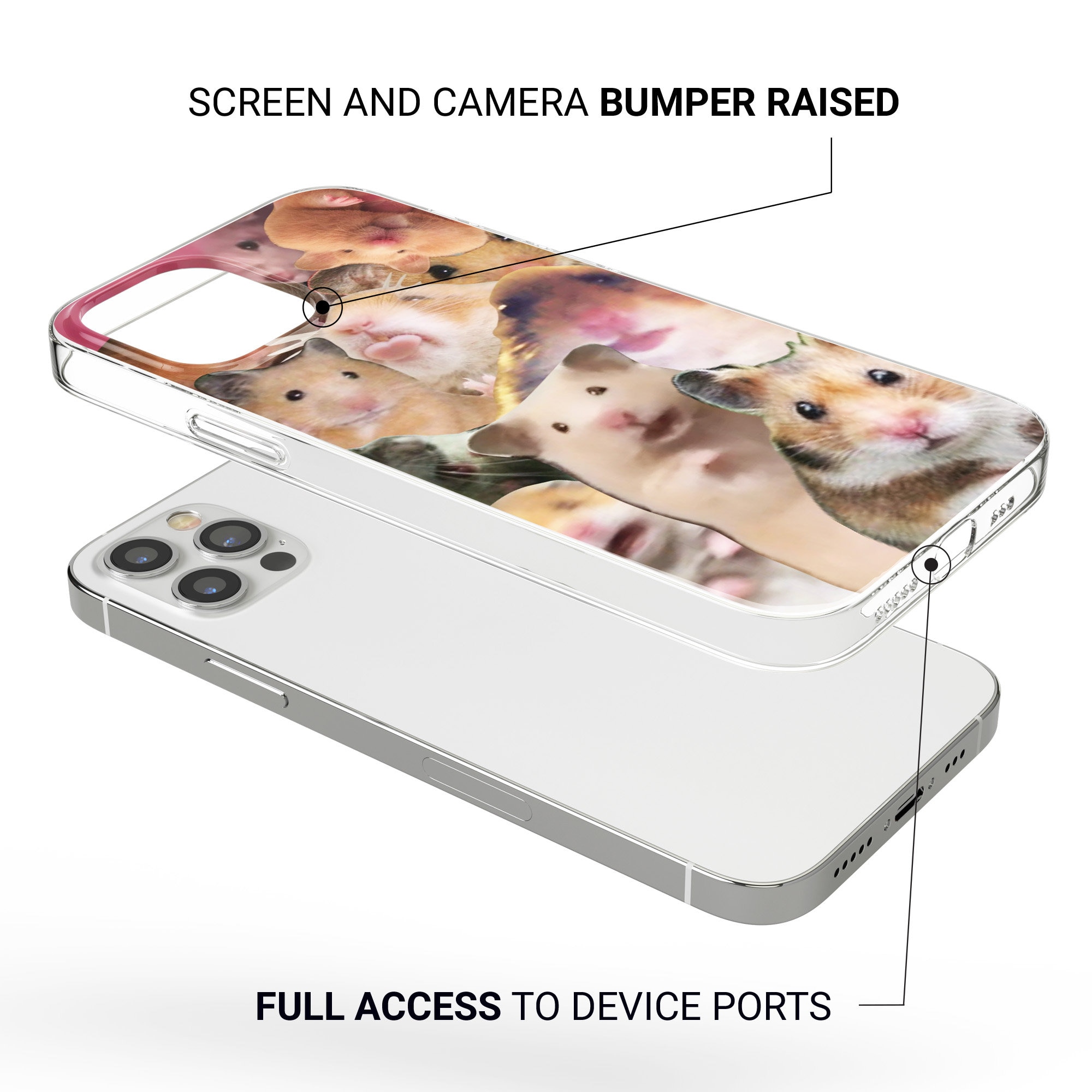 Cute Hamster Phone Case Rodent Funny Animal Cover for iPhone 17pro