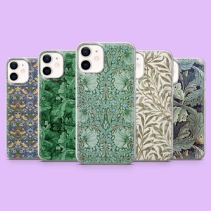 William Morris Phone Case Art Deco Vintage Aesthetic Cover for iPhone 15, 14, 13, 12, 11, Samsung S24, S23FE, S22, A15, A54,A25,A14,Pixel 8A