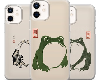 Grumpy Frog Phone Case Funny Art Matsumoto Hoji Cover for iPhone 17, 17Air, 16Pro, 15, 14, 13, 12, Samsung S25, S24, S23, A16, A56, Pixel 10