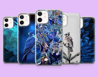 Pretty Bird Phone Case Blue Jay Cover for iPhone 17e, 17Pro, 16, 15, 14, 13, 12, Samsung S26Ultra, S25Fe, A17, A16, A56, Pixel 10A, 9Pro, 8