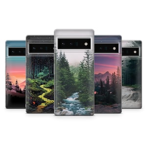 Custodia per telefono Tree Mountains Nature Cover per Google Pixel 9, 9Pro, 8A, 7Pro, 6A, Samsung Galaxy S25, S24, S23Fe, A25, A55, iPhone 16Pro, 15,14