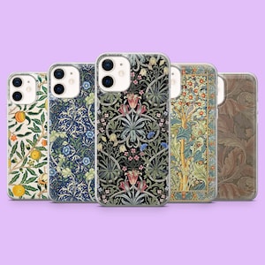 William Morris Handyhülle Vintage Malerei Art Deco für iPhone 16e, 15Pro, 14, 13, 12, Samsung S25, S24Fe, S23, S22, A16, A56, Pixel 9
