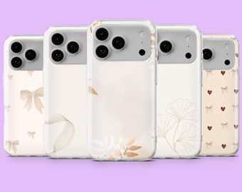 Minimalist Phone Case Simple Beige Cover for iPhone 17, 17Pro, 16, 15, 14, 13, 12, Samsung S25, S24, S23, A56, A36, A16, Pixel 10, 10Pro, 9A