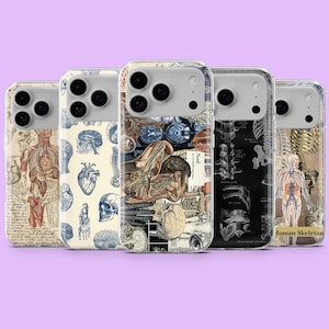 Body Anatomy Handyhülle Medizinisch Vintage Anatomisch, passend für iPhone 17, 16e, 15, 14, 13, 12, Samsung S26, S25, S24, A17, A16, A56, Pixel 10A