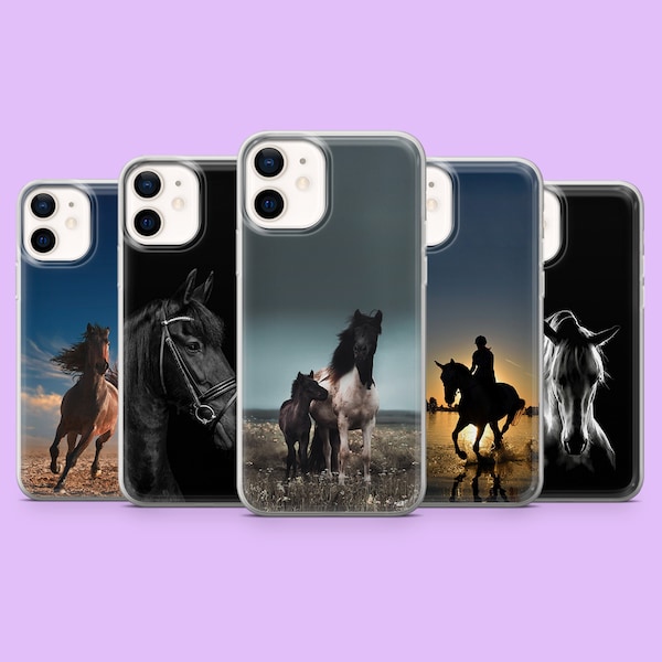 Horse Lover Phone Case Equine Riding Equestrian Cover for iPhone 15, 14, 13, 12, 11, Samsung S24Ultra, S23FE, S22, A15, A54, A25,A14,Pixel 8