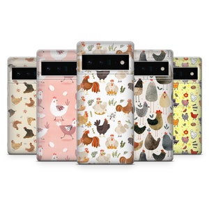 Chicken Phone Case Farm Animal Coop Hen Cover for Google Pixel 8A, 8Pro, 7Pro, 7A, 6A, Samsung Galaxy S24, S23Fe, A25, A15, A54,iPhone 15,14