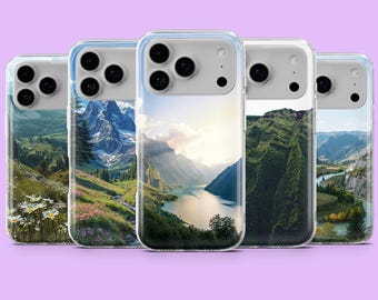 Nature Phone Case Mountain Landscape Cover for iPhone 17, 17Pro, 16, 15, 14, 13, 12, Samsung S26, S25Ultra, A56, A17, A16, Pixel 10Pro, 9Pro