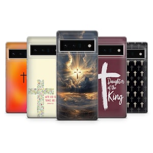 Cross Phone Case Christian God Jesus Cover for Google Pixel 9A, 9Pro XL, 8A, 7Pro, 6Pro, Samsung S25, S24, S23, A16, A35, A55, iPhone 16, 15