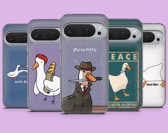 Tier Meme Handyhülle Gans Lustige Ente Cover für Google Pixel 10, 10Pro, 9, 9A, 9Pro, 8, 7, 6A, Samsung S25, S24, S23, S22, A16, iPhone 17