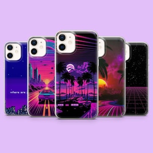 Vaporwave-telefoonhoesje Retrowave Synthwave Cover voor iPhone 17Pro, 16, 16Pro, 15, 14, 13, Samsung S25, S24Fe, S23, A16, A56, Pixel 10, 9Pro, 8
