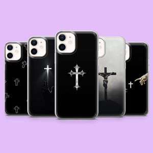 Kreuz Handytasche Faith God Jesus Cover für iPhone 16 Pro, 15, 14, 13, 12, 11, Samsung S25Ultra, S24, S23, S22, A16, A55, A25, Pixel 9Pro, 8A
