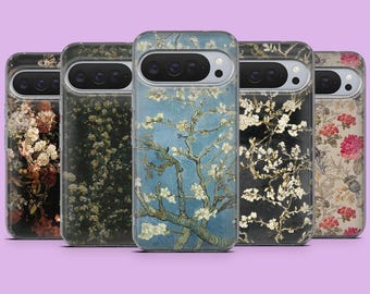 Botanical Phone Case Floral Flower Pattern Cover for Google Pixel 10, 10Pro XL, 9A, 9, 8A, 7, 6A, Samsung S26, S25, S24, S23, A16, iPhone 17