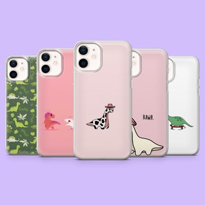 Dinosaurier Handyhülle Tier Thema süsse Dino Abdeckung für iPhone 16Plus, 15, 14, 13, 12, Samsung S25, S24Fe, S23, S22, A16, A55, A25, Pixel 9, 8A