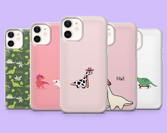 Funda de dinosaurio para iPhone 17, 16Pro, 15, 14, 13, 12, Samsung S26, S25, S24, A16, A56, Pixel 10Pro, 9A, 8A