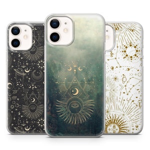 Hexe Handyhülle Gothic Tarot für iPhone 16e, 15, 14, 13, 12, 11, Samsung S25+, S24Fe, S23FE, S22, A16, A55, A35, Pixel 9Pro XL, 8A, 7