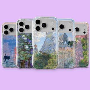 Monet Phone Case Painting Art Claude Monet Cover for iPhone 17Pro, 17, 16, 15, 14, 13, 12, Samsung S25, S24, S23Fe, A16, A56, Pixel 10, 9Pro