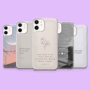 Christliche Handyhülle Jesus Bibel Vers Cover für iPhone 16, 15, 14, 13, 12, Samsung S25Ultra, S24, S23FE, S22, A16, A55, A25, Pixel 9Pro, 8A
