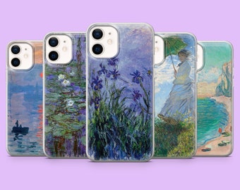 Monet Coque de téléphone Claude Masterpiece Classic Art Cover pour iPhone 15, 14, 13, 12, 11, Samsung S24Ultra, S23FE, S22, A15, A54, A25, A14, Pixel 8