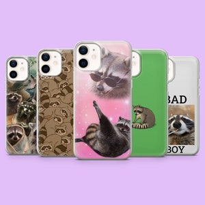 Waschbär Handyhülle Tier Meme Lustige Waschbär Cover für iPhone 16 Pro, 15, 14, 13, 12, Samsung S25+, S24, S23, S22, A16, A55, A25, Pixel 9, 8A