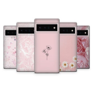 Pressed Flower Phone Case Girly Pink Light Cover for Google Pixel 8A, 8Pro, 7Pro, 7A, 6A, Samsung Galaxy S24, S23Fe, A25, A15, A54,iPhone 15