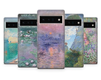 Monet Phone Case Artsy Painted Art Cover for Google Pixel 10, 10Pro, 9, 9A, 9Pro, 8, 7, 6A, Samsung S26Ultra, S25, A17, A16, A56, iPhone 17e