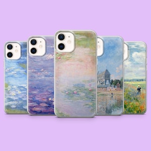 Monet Handytasche Öl Kunst Gemälde Cover für iPhone 16 Pro, 15, 14, 13, 12, Samsung S25Ultra, S24+, S23, S22, A16, A55, A25, Pixel 9 Pro, 8A