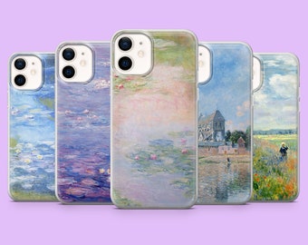 Funda para teléfono con diseño de Claude Monet para iPhone 17Pro, 17e, 16, 15, 14, 13, 12, Samsung S26, S25, S24Fe, A16, A56, Pixel 10 Pro XL, 10A