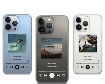 Funda personalizada para teléfono con diseño de placa musical y carátula de álbum para iPhone 17e, 16, 15, 14, 13, 12, Samsung S26Ultra, S25, S24, A56, A17, Pixel 10A