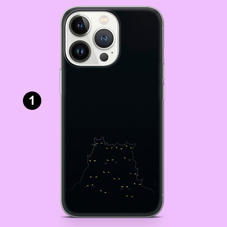 Black Cat Phone Case Meow Pet Kitten Lover Cover for iPhone 14 Etsy