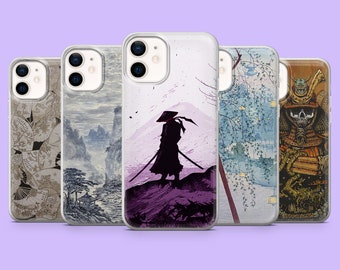 Japanese Samurai Phone Case Anime Manga Cover for iPhone 15, 14, 13, 12, 11, Samsung S24 Ultra, S23FE, S22, A15, A54, A25, A14, Pixel 8A, 7A