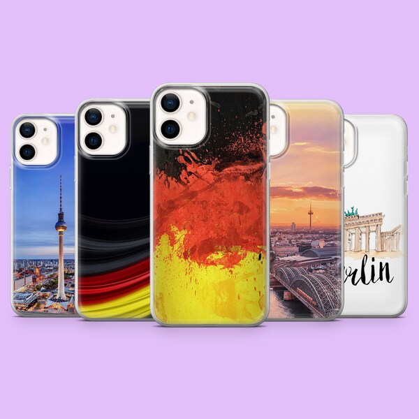 Berlin Phone Case Deutschland Flag Germany Cover for iPhone 15, 14, 13, 12, 11, Samsung S24Ultra, S23FE, S22, A15, A54, A25, A14, Pixel 8A,7