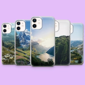 Nature Phone Case Berglandschaft Cover für iPhone 16e, 15, 14, 13, 12, Samsung S25Ultra, S24, S23FE, S22, A16, A55, A25, Pixel 9 Pro, 8A
