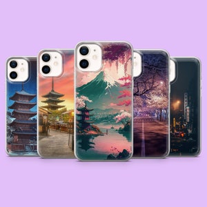 Funda japonesa para iPhone 17Pro, 17, 16, 15Pro, 14, 13, 12, Samsung S25, S24Ultra, S23, A16, A56, Pixel 10, 9Pro, 8A