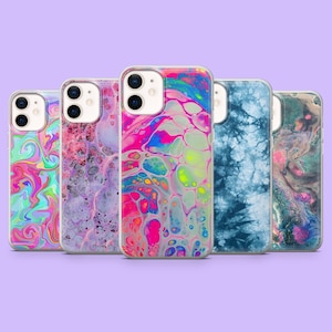 Pastel Tie Dye Phone Case Tye Dye Hippie Neon Cover for iPhone 15, 14, 13, 12, 11, Samsung S24Ultra, S23FE, S22, A15, A54, A25, A14, Pixel 8
