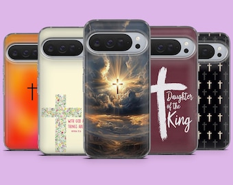 Cross Phone Case Christian God Jesus Cover for Google Pixel 10A, 9A, 9Pro, 8, 7Pro, 6A, Samsung S26, S25, S24, S23, A16, A17, iPhone 17E, 16