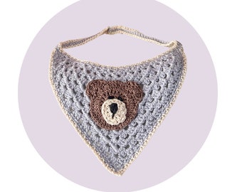 Crochet Pet Bandana, Pet accessories, Dog Bandana, Cat, Pet Neckwear, Handmade, Custom, Crochet Accessories, Neckwear, Teddy Bear Bandana