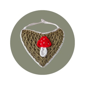Gehaakte huisdier bandana, huisdier accessoires, hond bandana, kat bandana, huisdier dassen, handgemaakt, aangepaste, gehaakte accessoires, dassen, Mushroon