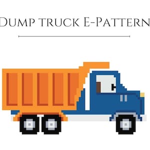 Blue Dump Truck Needlepoint E-Pattern