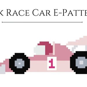 Pink Race Car Needlepoint E-Pattern