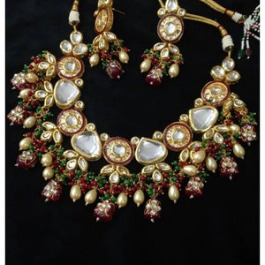 Sabyasachi Inspired Designer kundan Set, Green Kundan Choker, Kundan Bridal Choker Set, Customizable Kundan Bridal Sets, Royal Kundan Sets