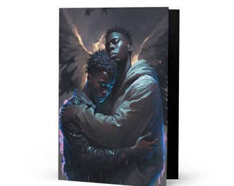 Sympathy Card. No Words. Just Hugs. Black Men. Grief. Loss. Hugs