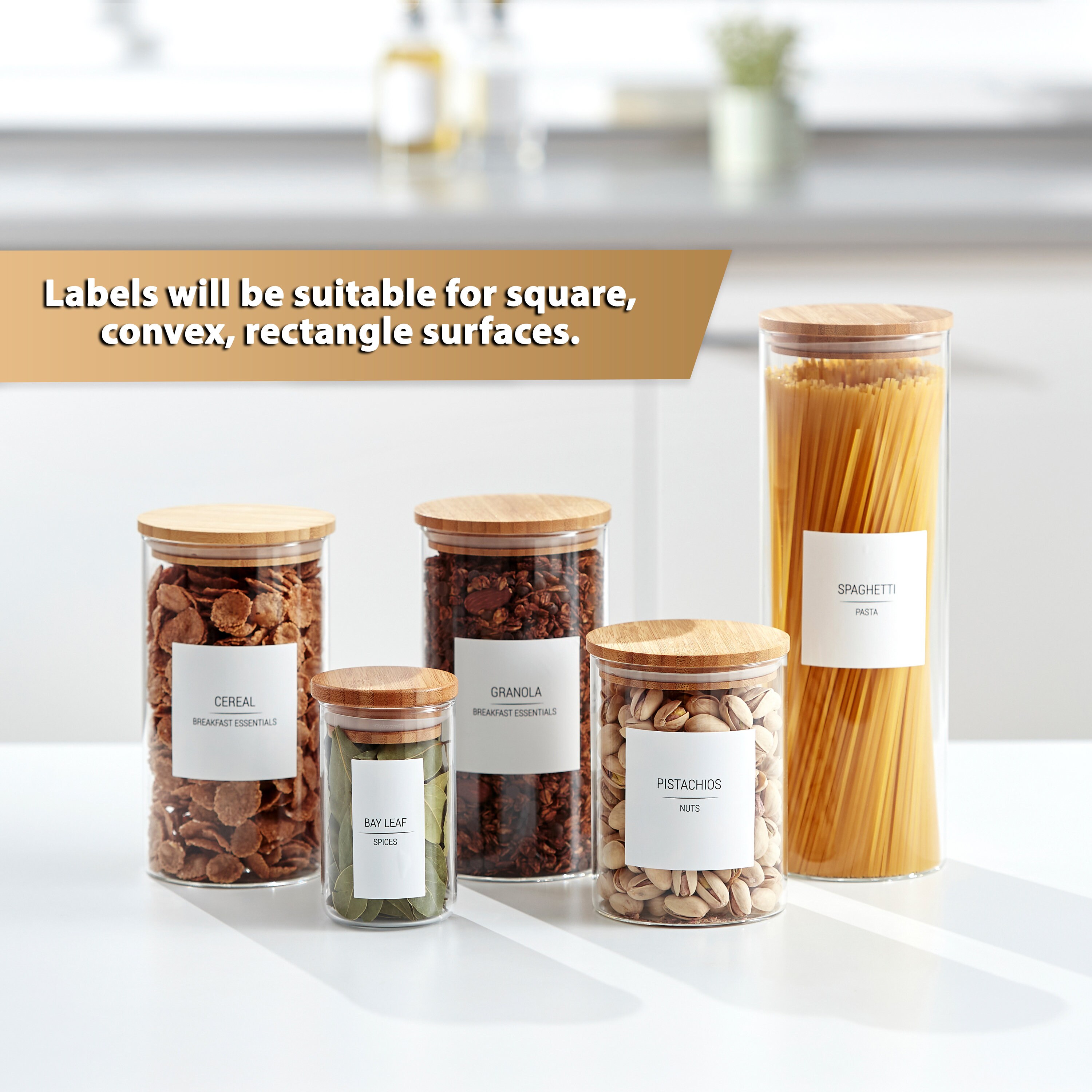 205 Pantry Labels for Food Containers | Minimalist Kitchen Labels for ...