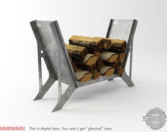 Digital File: DIPDI Detachable Firewood Rack | Metal Log Holder | Flatpack | Indoor Fireplace Decor (Customizable)