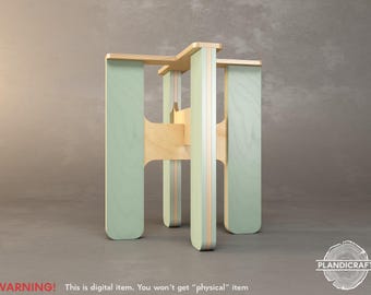 ICECREAM Round Table Base CNC File: 18mm Plywood Design (Digital Item) (customizable)