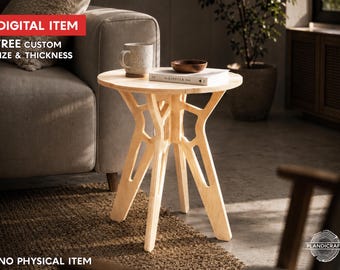 YONCA2 Coffee Table | Digital Item not physical item |  Side Table | Customizable | Living Room | CNC File | Dxf - Dwg - STL File