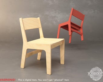 Digital CNC File: SIRTE2 Chair with Armrest | Scandinavian Style | Plywood | Flatpack (Customizable)