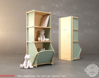 Digital Cnc File: SHOI Kids Shelf / Bookshelf |  Flatpack | Montessori inspired (Digital Item) (customizable)