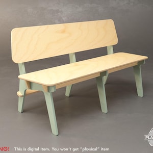 Digital CNC File: HOLP Garden Bench  | Flatpack | Outdoor Bench with backrest (Customizable)