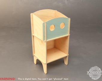 TALLIE Kids Books Box/ Storage CNC File: Plywood Design, Montessori inspired (Digital Item) (customizable)
